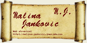 Malina Janković vizit kartica